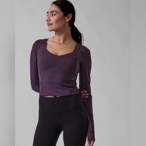 Athleta Shanti Lace Deep Crocus Top
